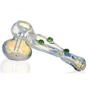 6" Hook Style Hammer Bubbler - Silver Fumed New