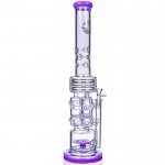 The Skywrap - 20" Triple Honeycomb Barrel To Sprinkler Perc Bong - American Purple New