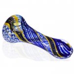 4" Dichro Swirled Glass Spoon Hand Pipe - Fumed New