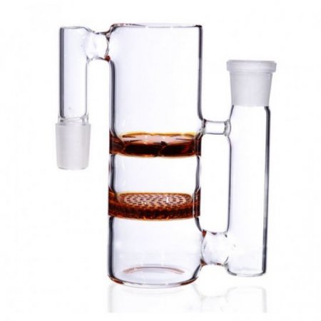 Honeycomb Perc to Turbine Perc Glass Ashcatcher - 19mm - Amber Color New