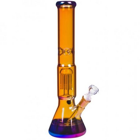 Gold Digger - 13" Golden Fumed Chameleon Beaker Base Tree Perc Bong New