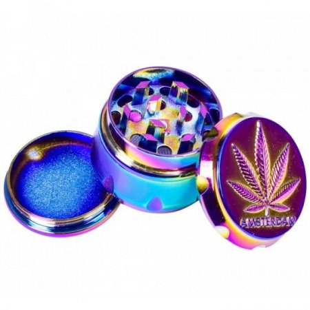 The Amsterdam - Four Part Mini Grinder - 30MM - Rainbow New