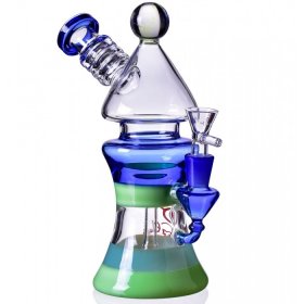 Chill Glass Beaker Bong Water Pipe with 14mm Dry Bowl - Slime Green New