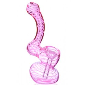 4" Mini Swirled Bubbler Pipe - Pink New