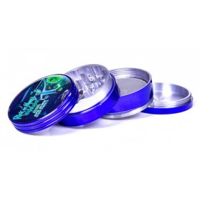 The Time Travelers - Rick & Morty Four Part Aluminium Grinder - Blue New