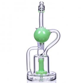 Exoskeletal Smoke - 8" Dual Arm Showerhead Perc Recycler - Green New