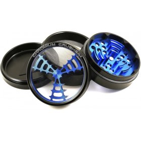 Herb Connect - 63MM Chromium Crusher? - Dual Four Part Grinder - Black/Blue New