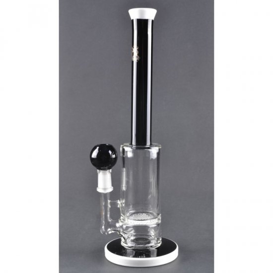 12\" Honeycomb Oil Rig - Black Tube and White Accents New