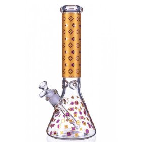 Luxury Louis Fashion Bong - 14" 7MM Thick Beaker Bong - Golden New