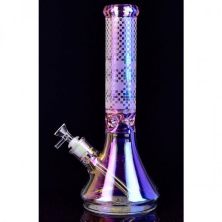 Stereo Night - 14" Chameleon Sandblasted Beaker Base Bong - Pink New