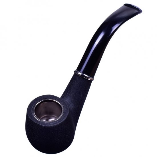 5.25\" Dark Black Textured Wooden Pipe - Dark Knight New