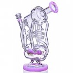 Her Majesty's - Lookah? - 11" Inline to Dual Coil Perc 4-Arm Recycler Bong - American Pink New