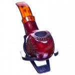 5" Deep Bowl wooden pipe - Nirvana Series Carved Design Bent Tip New