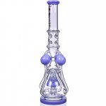 The Amazonian Trophy - LOOKAH PLATINUM SERIES - 19" SMOKING BONG WITH 4 CIRCULAR CHAMBER RECYCLER AND SPRINKLER MUSHROOM PERC - Milky Blue New