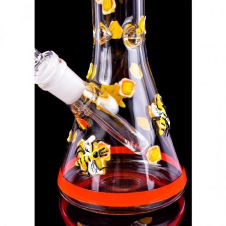 Firebee's - 11" Honeycomb Glow In The Dark Beaker Bong New