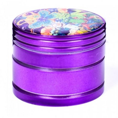 The Mad Scientist - Rick & Morty Four Part Aluminium Grinder - Purple New