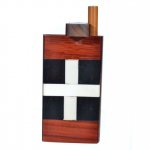 Fancy Wooden Dugout - Includes Cig Pipe - Dark Brown - Cross New