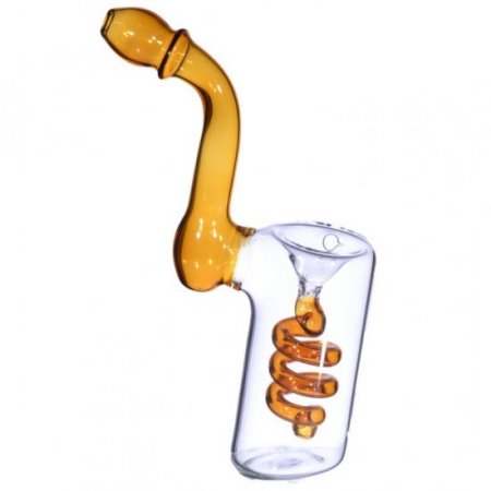 7" Coiled Bubbler - Amber New