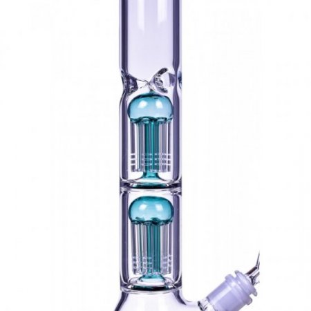 16" Double Tree Perc Bong with Down Stem and Matching Bowl New