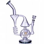 Smoke Artillery - Lookah? - 13" BARREL SPIRAL CONE RECYCLE BENT NECK GLASS WATER PIPE - Ash Black New