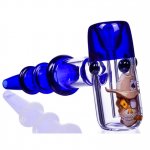 King of The Dead - 7.5" Tripe Ringed Hammer Bubbler - Blue New