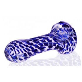 4" Fumed hypnotic Glass Spoon Pipe - Blue New