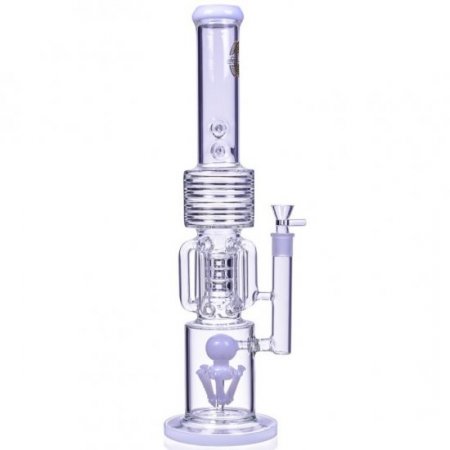 Smoke Runner - On Point Glass - 20" 6 Arm w/ Sprinkler Perc Bong - White New