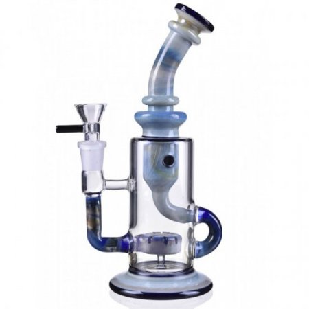 10" Fab Egg Recycler Bong Water Pipe with 14mm Male Bowl - Aqua Blue New