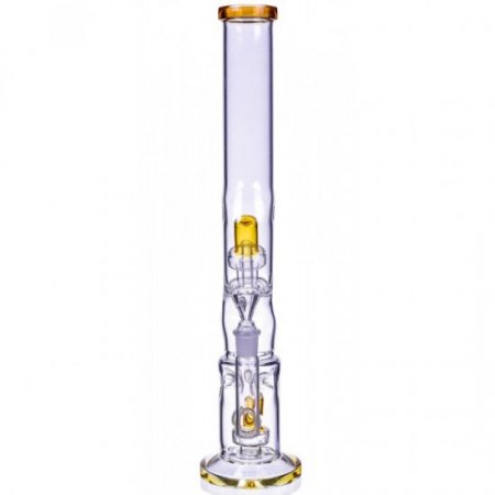 The Splasher - 18" Double Matrix Perc Zong Bong - Amber New