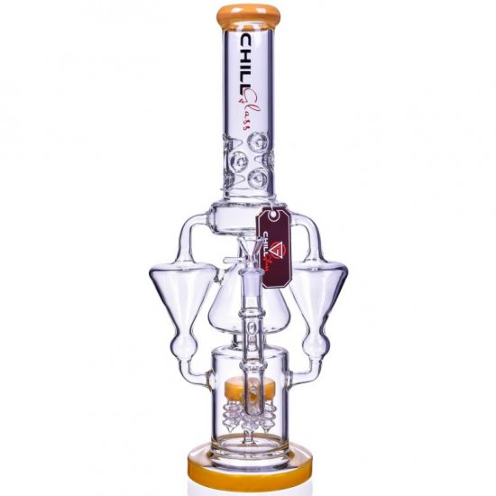 The Artifact - Chill Glass - 18\" Triple Conical Chamber Design - Milky Amber New