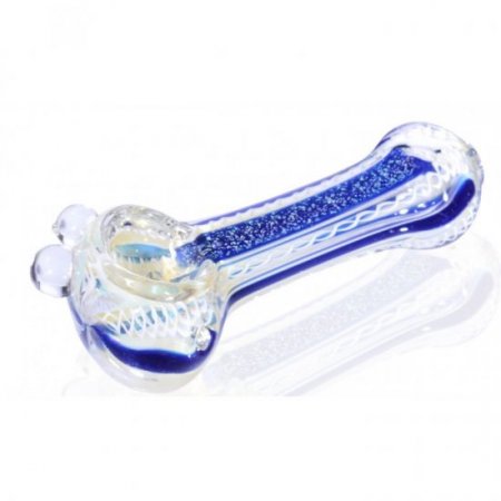 3" Fumed Dichro Glass Spoon Hand Pipe - Aqua Blue New