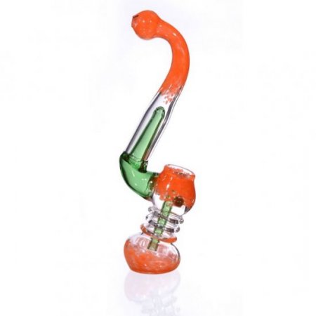 7" Sherlock Bubbler with Perc - Orange New