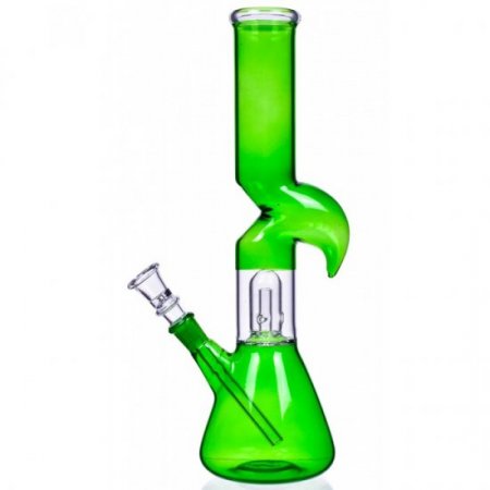 Smoke Rhinoceros - 12" Inline Dome Perc Zong Bong - Green New