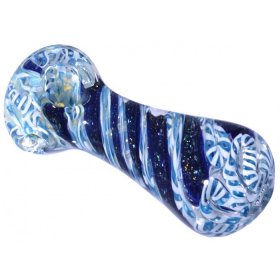 4" Swirl Dichroic Pipe - Dichro Blue New