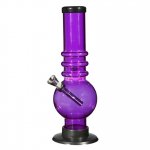 9" Round Bottom Acrylic Bong - Medium - Purple New