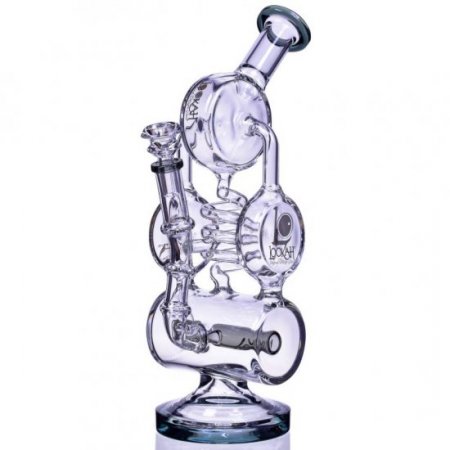 The Maze - Lookah? - 13" Spiral Coil Perc Recycler Bong - Ash Black New