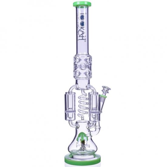 Strange Smoke - Lookah? - 20\" Sprinkler Perc And Quad Honeycomb Bong - Green New