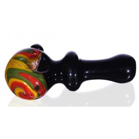 5" Black Art Glass Pipe New