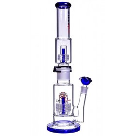 Chill Glass 19" Bong with Double Inline Matrix Perc - Blue New