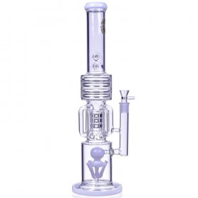 Smoke Runner - On Point Glass - 20" 6 Arm w/ Sprinkler Perc Bong - White New