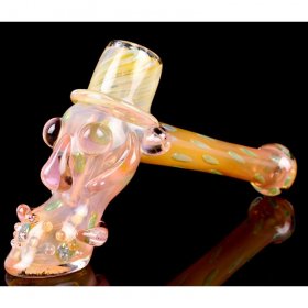 The Skull Magician 2.0 - 9" Golden Fumed Hammer Bubbler New