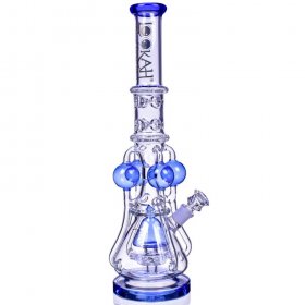 The Amazonian Trophy - LOOKAH PLATINUM SERIES - 19" SMOKING BONG WITH 4 CIRCULAR CHAMBER RECYCLER AND SPRINKLER MUSHROOM PERC - Sky Blue New