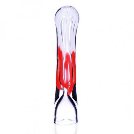 3" Striped Chillum - Red N White New