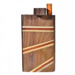 Fancy Wooden Dugout One Hitter Box - Dark Brown - Striped New
