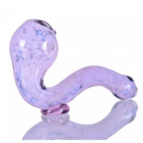 5" Fritted Sherlock Glass Pipe - Pink Slyme New