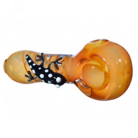 4" Lizard Glass Spoon Hand pipe - Sun Down New