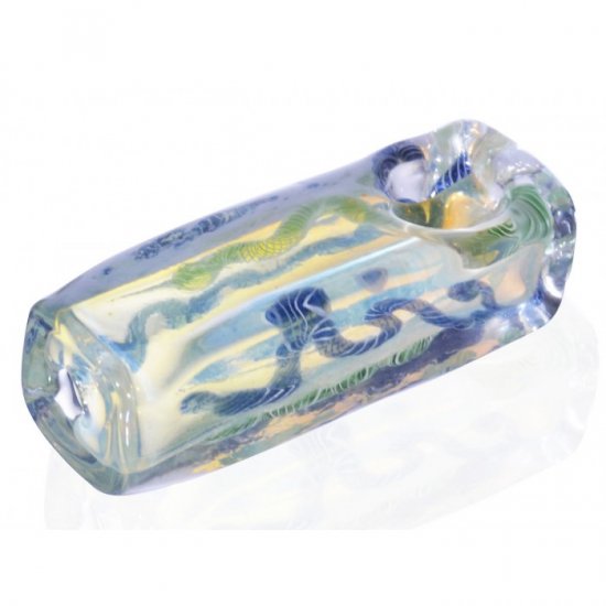 2.75\" Brick Shaped Triangle Glass Spoon Hand Pipe New