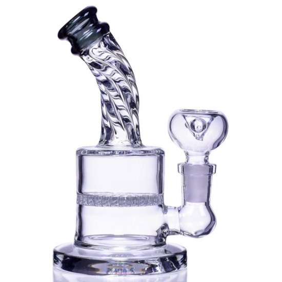 The Smokebrust - 6\" Tilted Honeycomb Bong Water Pipe - Clear Black New