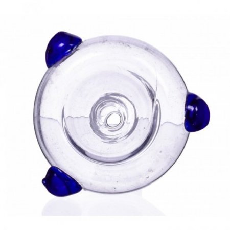 Smoking Accessories 14mm Dry Male Glass Bowl With Blue Accent - Dry Herb New