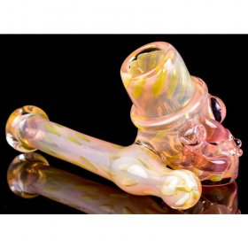 The Skull Magician - 7" Golden Fumed Hammer Bubbler New